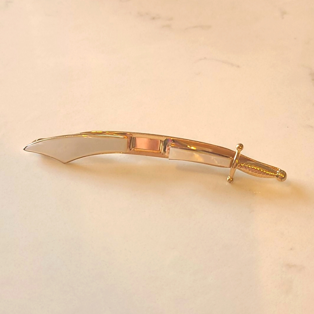 Vintage Mother of Pearl Sword Tie Bar